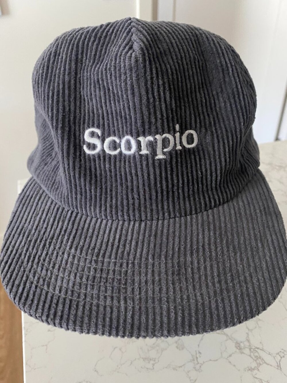 Vtg Style Grey Corduroy Scorpio Cap Unisex